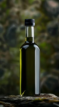 Olive oil bottle ad background with copyspace, vegetable oil commercial produce, food industry and retail concept