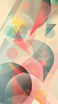 Abstract geometric shapes in pastel colors, modern art design. Contemporary background with circles and triangles concept.