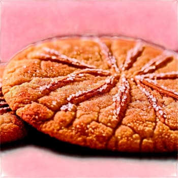 Snickerdoodle cookie with crackled surface cinnamon sugar coating soft and chewy texture Culinary and Food. close-up cake, isolated on transparent background