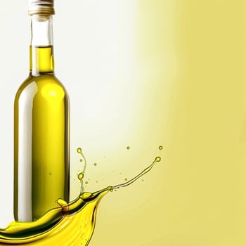 Olive oil bottle ad background with copyspace, vegetable oil commercial produce, food industry and retail concept