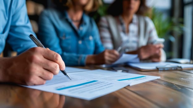 couple engaged in a discussion with a financial advisor about their retirement plans