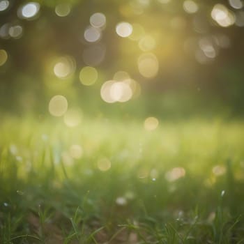 Summer bokeh texture. Tree leaves and grass in sunlight. High quality photo