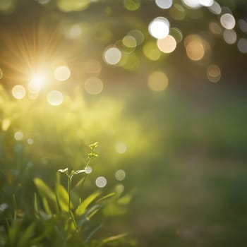 Summer bokeh texture. Tree leaves and grass in sunlight. High quality photo