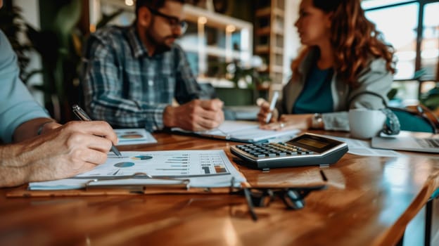 couple engaged in a discussion with a financial advisor about their retirement plans