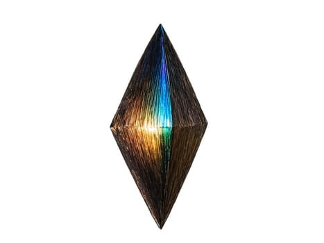 Stone isolated on transparent background. Hypersthene A dark iridescent hypersthene with a magical metallic luster floating in a beam of.