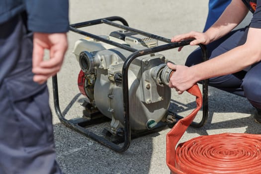 A close up shot showcasing firefighting gear designed for tackling hazardous tasks, emphasizing safety and preparedness.