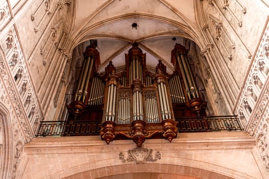 BAYEUX, FRANCE, MAY 14, 2024 : interiors architectural decors of Cathedral of Our Lady of Bayeux, norrmandy