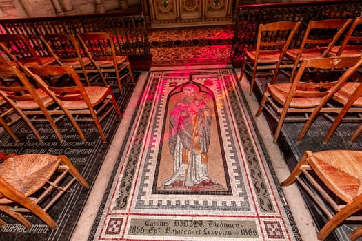 BAYEUX, FRANCE, MAY 14, 2024 : interiors architectural decors of Cathedral of Our Lady of Bayeux, norrmandy