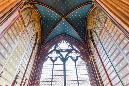 BAYEUX, FRANCE, MAY 14, 2024 : interiors architectural decors of Cathedral of Our Lady of Bayeux, norrmandy