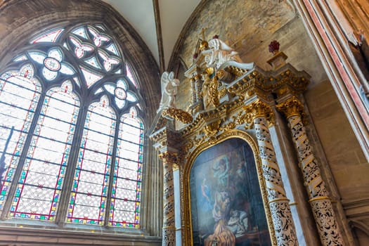 BAYEUX, FRANCE, MAY 14, 2024 : interiors architectural decors of Cathedral of Our Lady of Bayeux, norrmandy