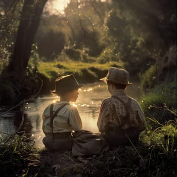 Friendship and teamwork in the fields during planting and harvesting. Friendship between children. High quality