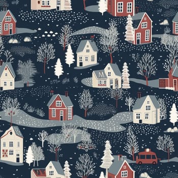 Christmas seamless pattern, English cottage tileable holiday country style print for wallpaper, wrapping paper, scrapbook, fabric and product design idea