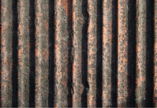 Horizontal view of an old, rustic textured background with horizontal gutters