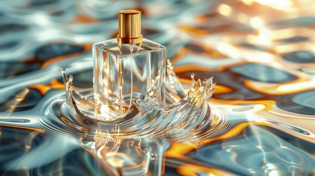 Mock up Luxury perfume bottle and luxury background.