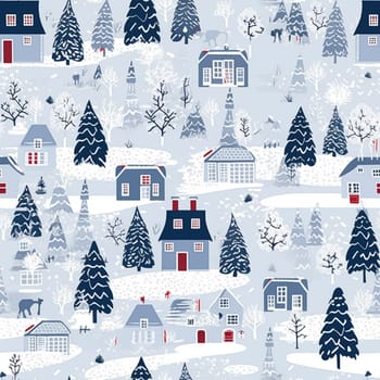 Christmas seamless pattern, English cottage tileable holiday country style print for wallpaper, wrapping paper, scrapbook, fabric and product design idea