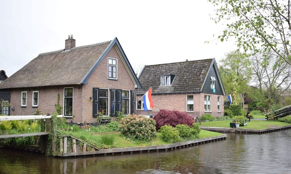 GIETHOORN, NETHERLANDS, April, 27, 2024, Beautiful village much loved by tourists. High quality photo