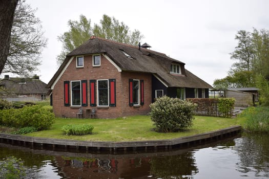 GIETHOORN, NETHERLANDS, April, 27, 2024, Beautiful village much loved by tourists. High quality photo