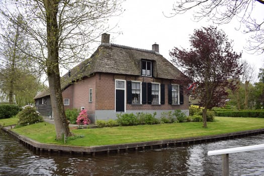 GIETHOORN, NETHERLANDS, April, 27, 2024, Beautiful village much loved by tourists. High quality photo