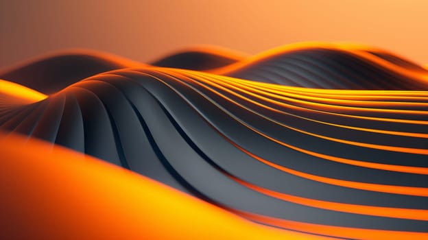 The early morning light casts a warm, golden hue over a series of smooth, flowing curves, creating a sense of calm and elegance - Generative AI