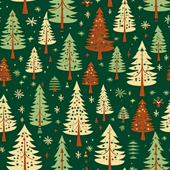 Christmas tree seamless pattern, tileable holiday country print for wallpaper, wrapping paper, scrapbook, fabric and product design inspiration