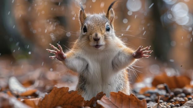 Playful Antics of Squirrels and Other Small Mammals Concept Capturing Whimsical Moments.