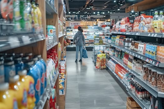 Supermarket or Grocery with product on shelf. retail store.