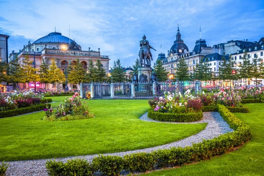 The Kings New Square or Kongens Nytorv in central Copenhagen dawn view, capital of Denmark
