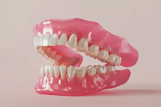 a mockup of a dental model human jaw or oral cavity..