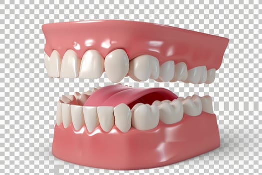 a mockup of a dental model human jaw or oral cavity..