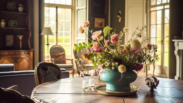 Beautiful bouquet of flowers in a vase. Floral arrangement