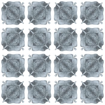 Organic tile. Black and white divine boho chic summer design. Textile ready amusing print, swimwear fabric, wallpaper, wrapping. Trendy organic green border.
