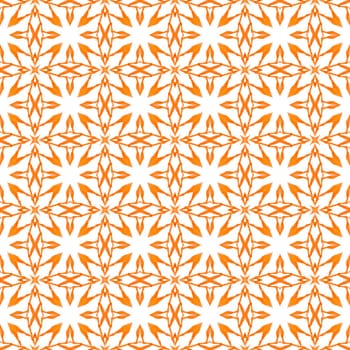 Trendy organic green border. Orange amazing boho chic summer design. Organic tile. Textile ready terrific print, swimwear fabric, wallpaper, wrapping.
