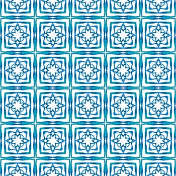 Mosaic seamless pattern. Blue modern boho chic summer design. Hand drawn green mosaic seamless border. Textile ready fancy print, swimwear fabric, wallpaper, wrapping.
