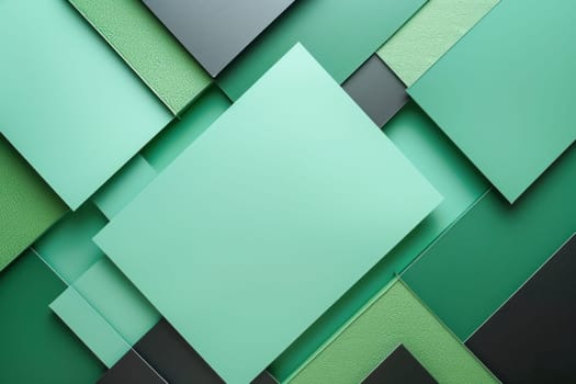 The background displays a central square with a geometric pattern in varying shades of green and black