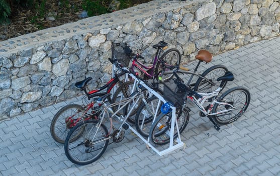 Gaziveren Cyprus 05.28.2024 - bicycles near the entrance to the parking lot 2