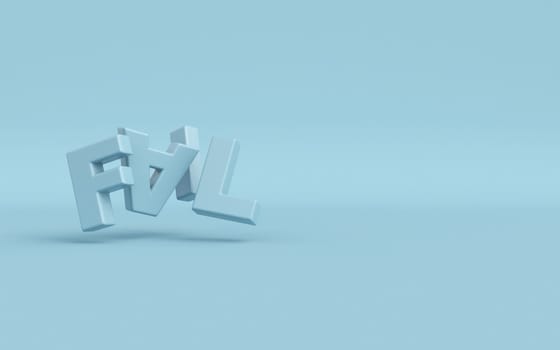 Fail word 3D rendering illustration isolated on blue background