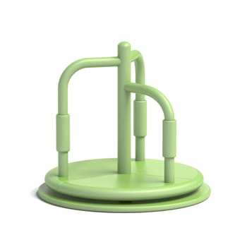Green children carousel outdoor toy 3D rendering illustration isolated on white background