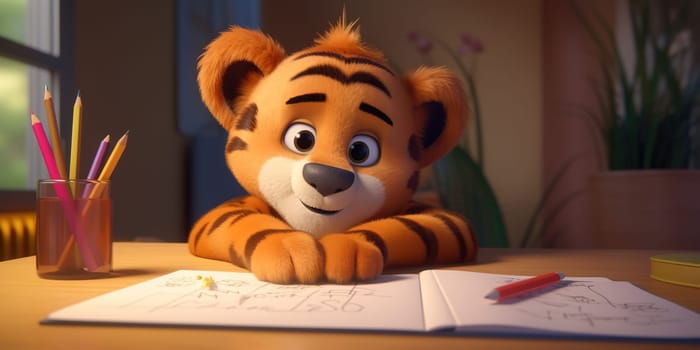 Coloring Pages Illustration Of Cartoon Tiger Cub