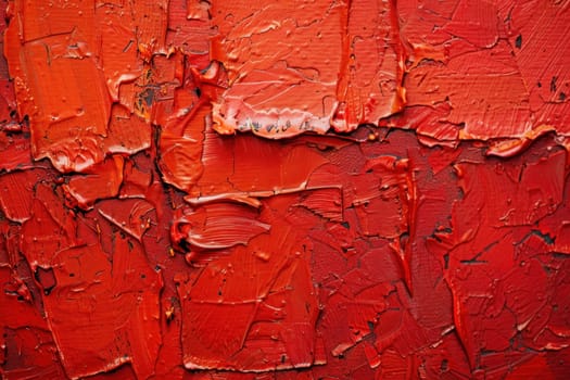 Peeling red paint close up wall abstract background texture for design and art concepts