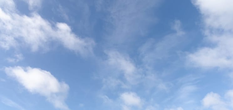 View of beautiful blue sky with white clouds. High quality photo