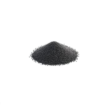 Black sesame seeds tiny size glossy surface uniform color Food and culinary concept. Food isolated on transparent background.