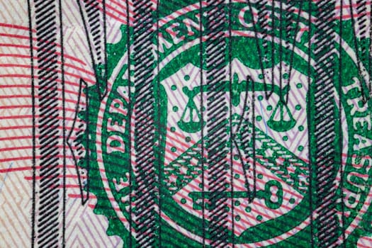 American Eagle from United States coat of arms on US one dollar bill.