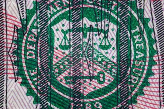 American Eagle from United States coat of arms on US one dollar bill.