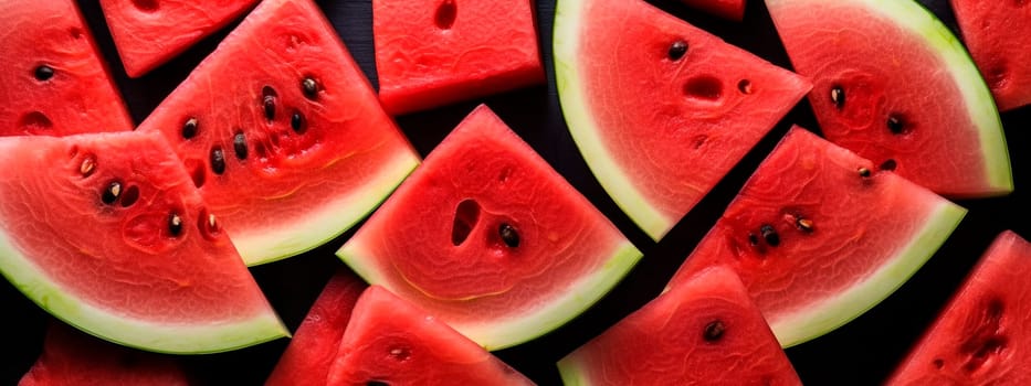 Fresh watermelon sliced fruits background. Generative AI, Food.