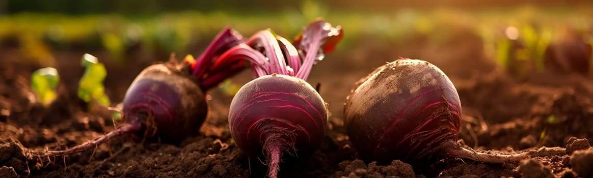 Beet harvest in the garden. Generative AI,