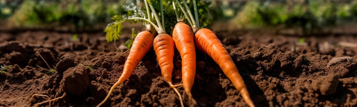 Carrot harvest in the garden. Generative AI,