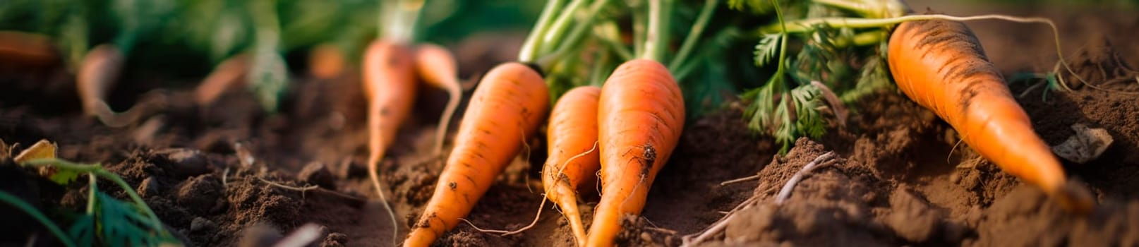 Carrot harvest in the garden. Generative AI,