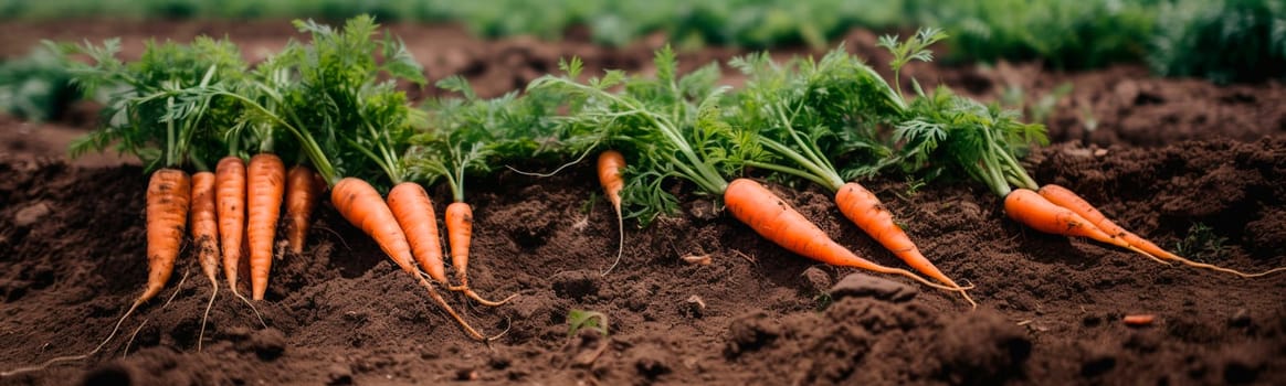 Carrot harvest in the garden. Generative AI,