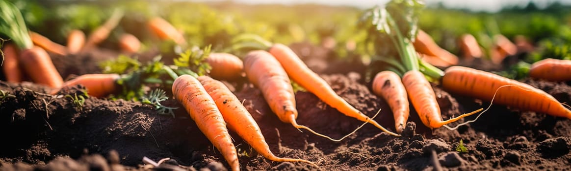 Carrot harvest in the garden. Generative AI,