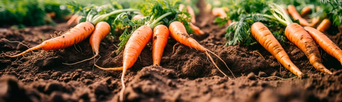 Carrot harvest in the garden. Generative AI,